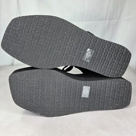 Guess Women's Daysa Quattro-G Strappy Eva Wedge Sandals Black Logo - Picture 5 of 7